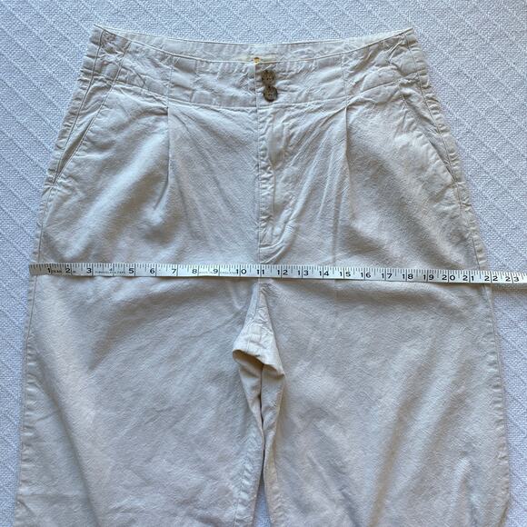 Marine Layer Flora High Waisted Wide Leg Trouser Pants Parchment Ecru Size 10 - Picture 14 of 16